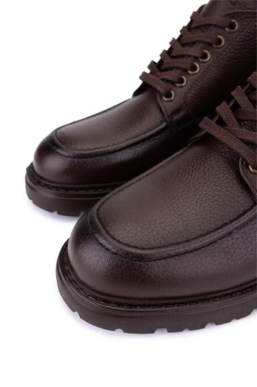  Tamer Tanca Erkek Hakiki Deri Kahverengi Casual Bot