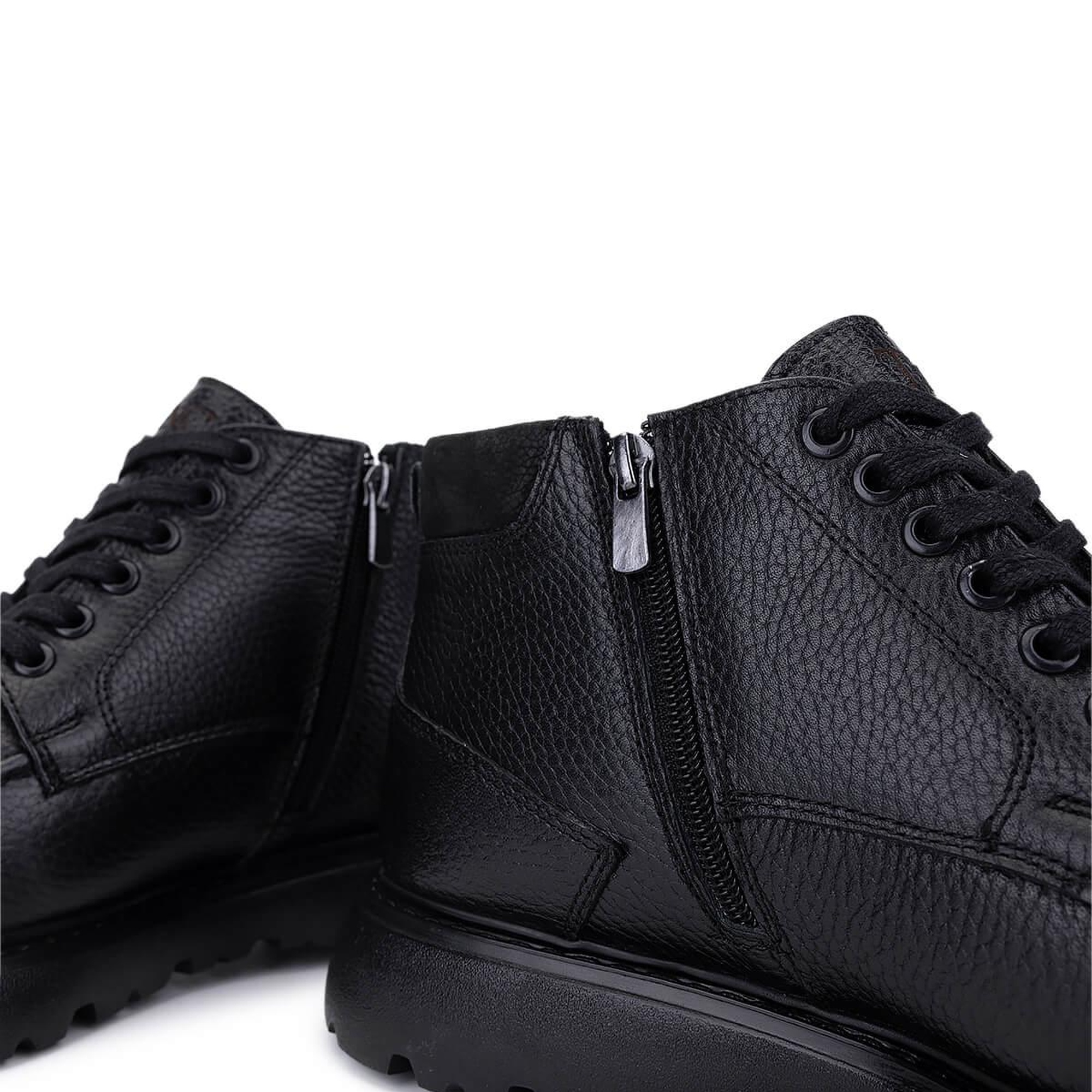 Tamer Tanca Erkek Hakiki Deri Siyah Casual Bot