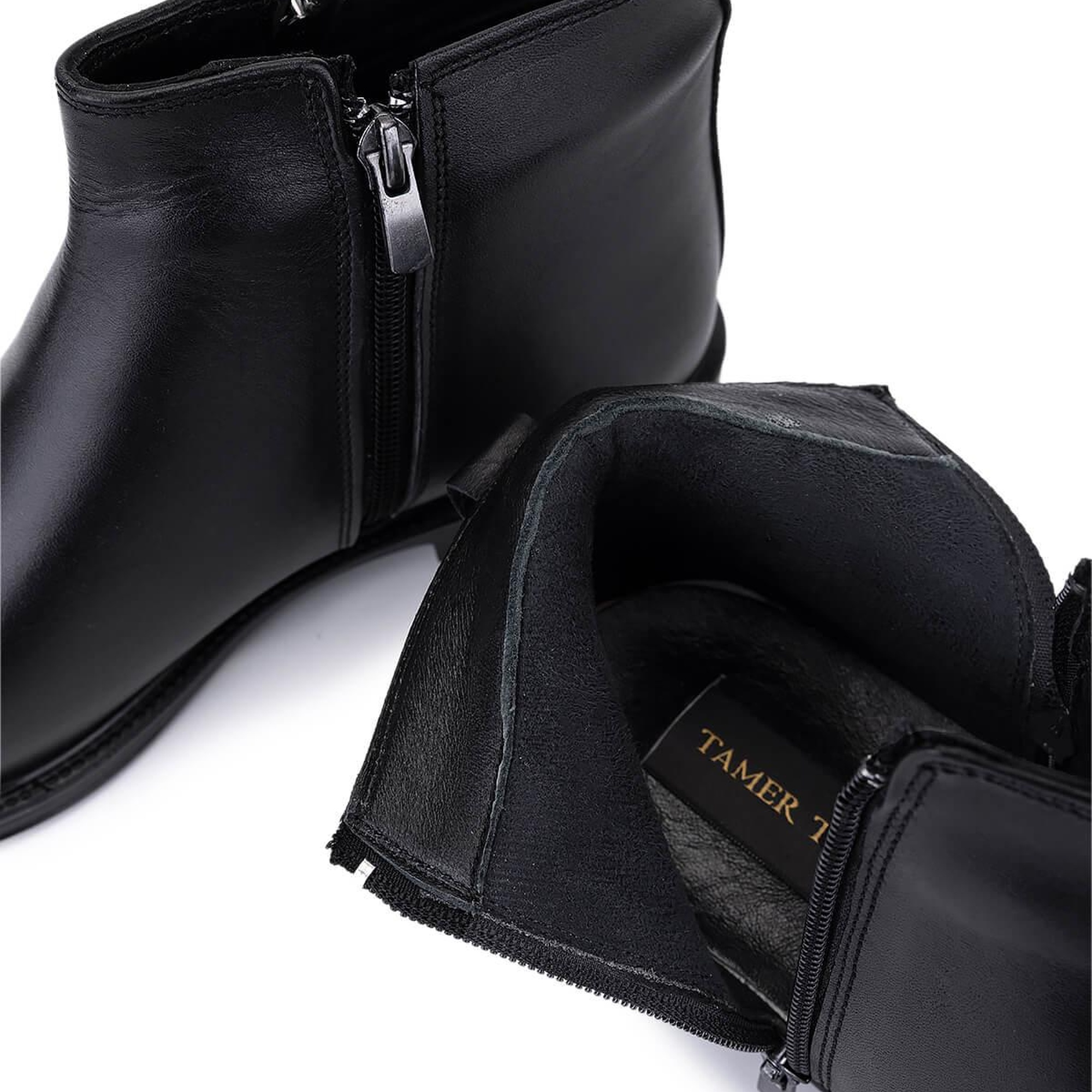 Tamer Tanca Erkek Hakiki Deri Siyah Casual Bot