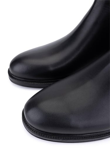  Tamer Tanca Erkek Hakiki Deri Siyah Casual Bot