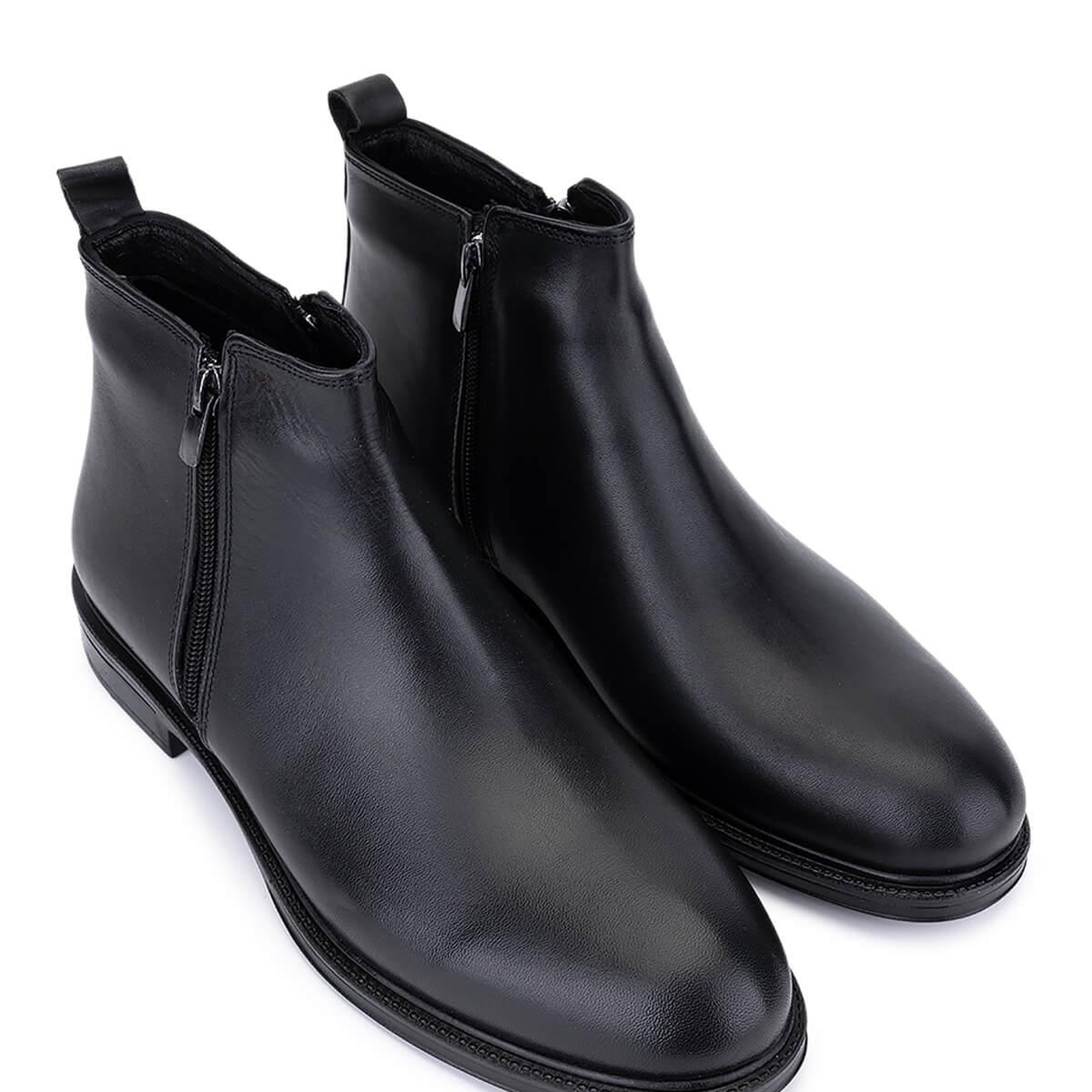 Tamer Tanca Erkek Hakiki Deri Siyah Casual Bot