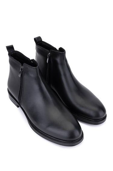  Tamer Tanca Erkek Hakiki Deri Siyah Casual Bot