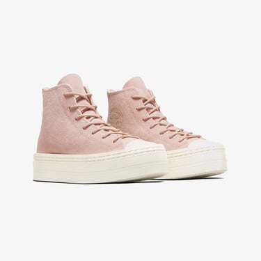  Converse Chuck Taylor All Star Modern Lift Platform Mono Suede Kadın Pembe Sneaker