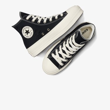  Converse Chuck Taylor All Star Lift 3D Flowers Kadın Siyah Sneaker