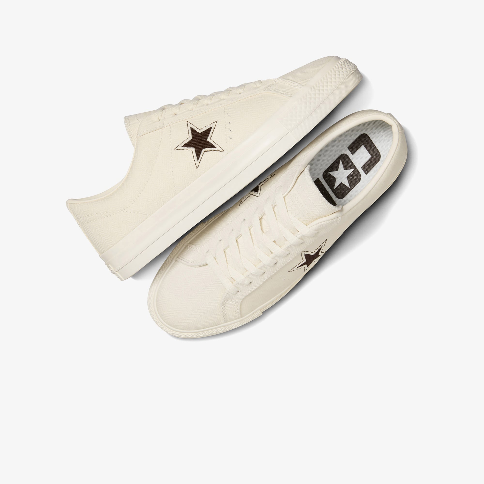 Converse Cons One Star Pro Herringbone Unisex Krem Sneaker