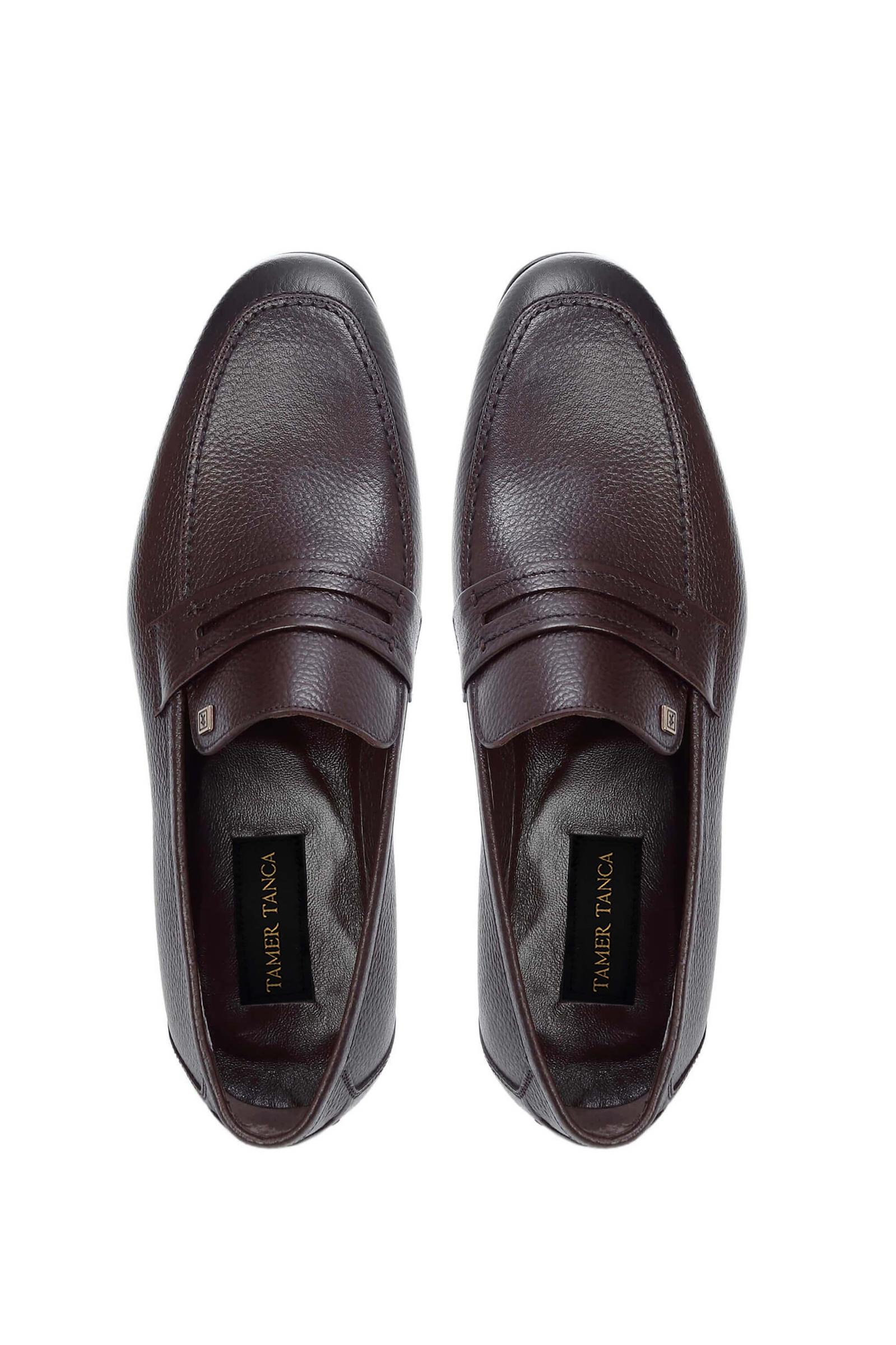 Tamer Tanca Erkek Hakiki Deri Kahverengi Makosen Ayakkabı