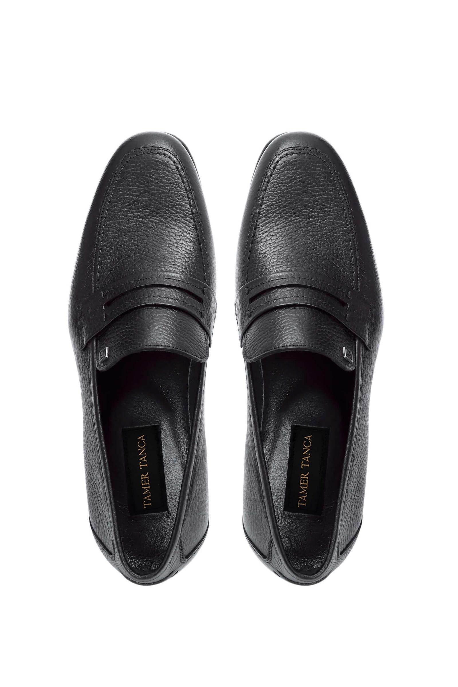 Tamer Tanca Tamer Tanca Erkek Hakiki Deri Siyah Deri Makosen Ayakkabı FashFed'de! Siyah - 4. görsel