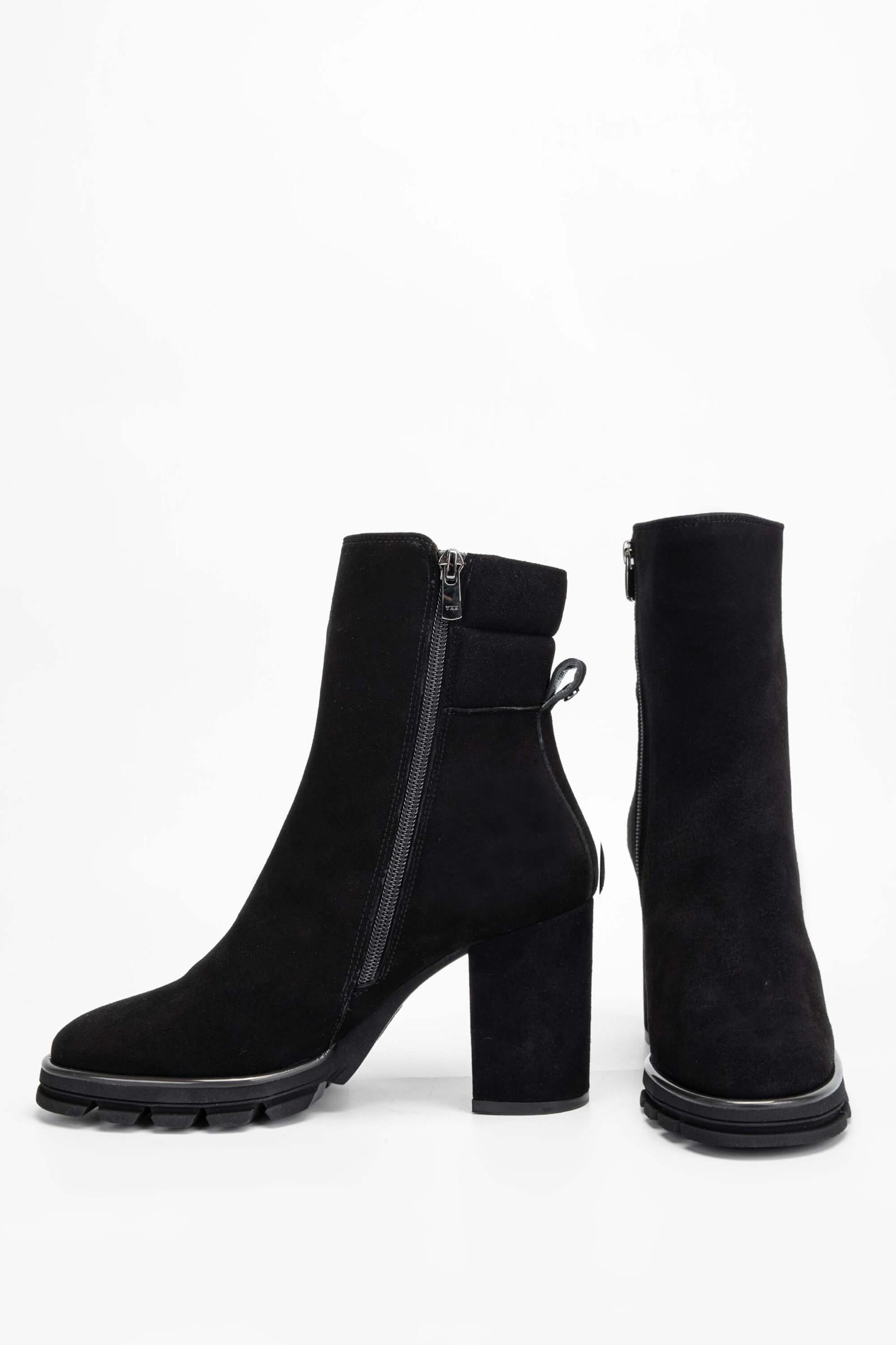 Tamer Tanca Kadın Hakiki Deri Siyah Süet Topuklu Bot