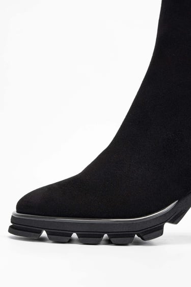  Tamer Tanca Kadın Hakiki Deri Siyah Süet Topuklu Bot