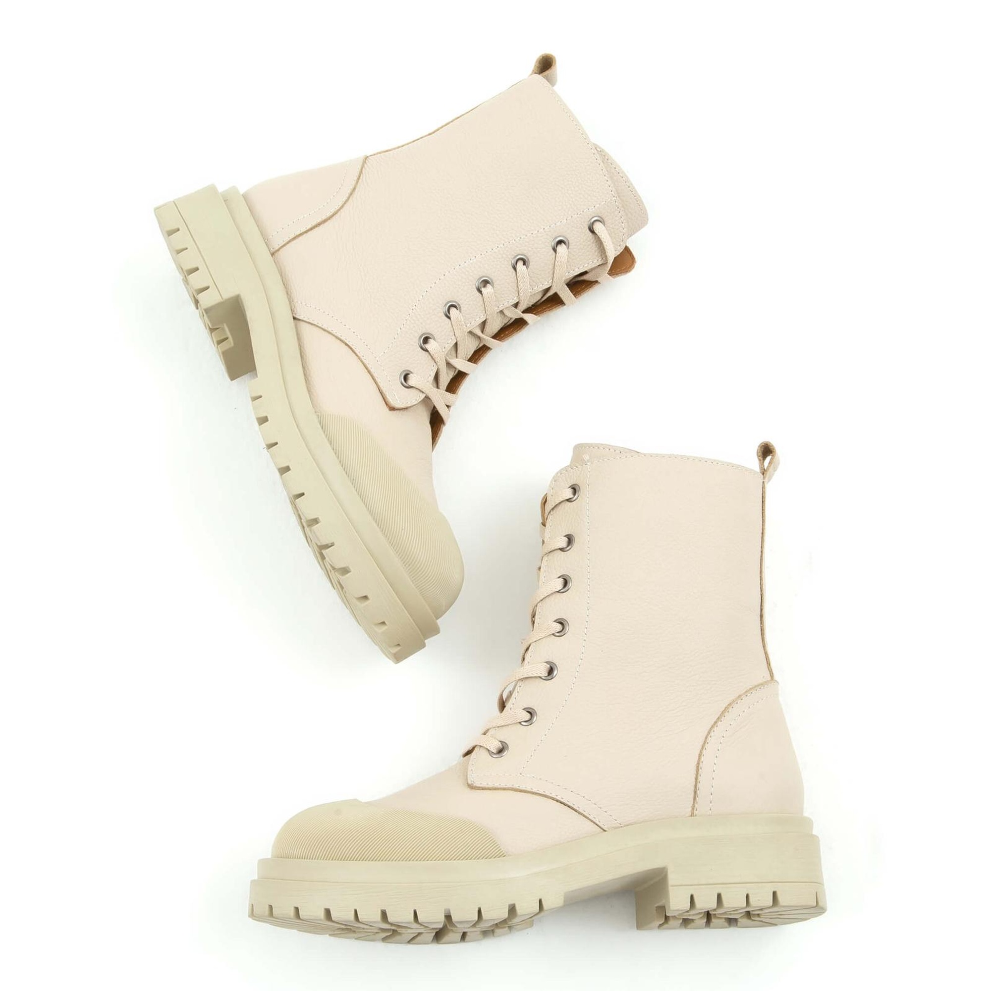 Tamer Tanca Kadın Hakiki Deri Bej Casual Bot