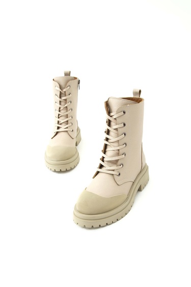  Tamer Tanca Kadın Hakiki Deri Bej Casual Bot