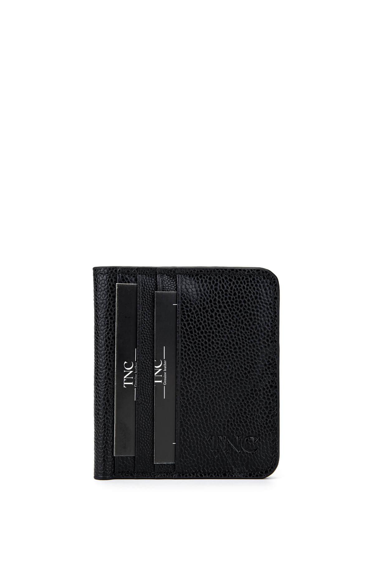  Tamer Tanca Unisex Hakiki Deri Siyah Havyar Kartlık