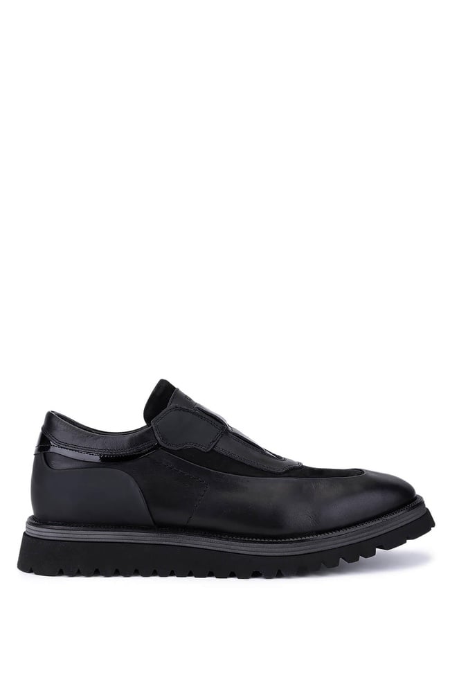  Tamer Tanca Erkek Hakiki Deri Siyah Casual Ayakkabı