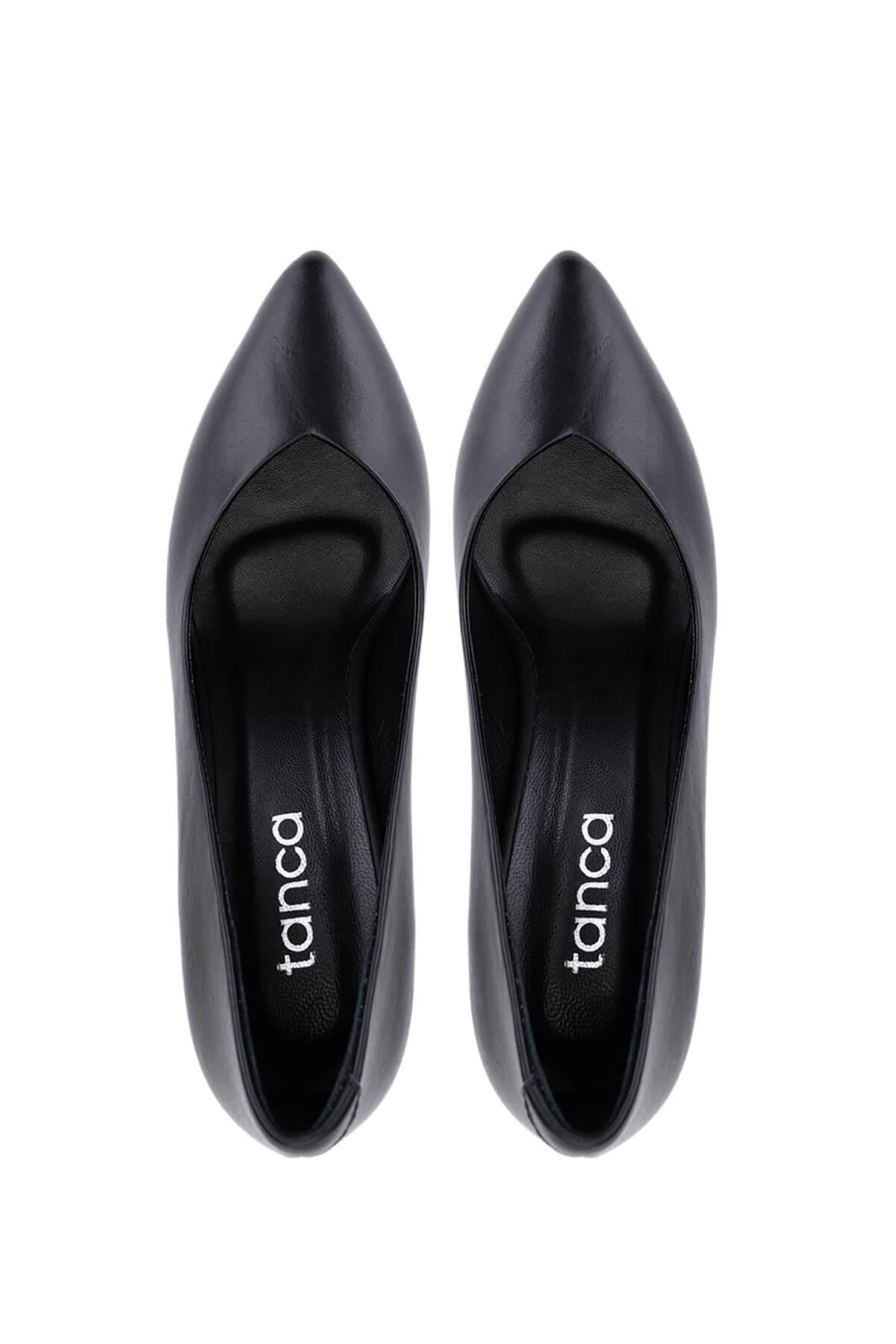 Tamer Tanca Kadın Siyah Analin Topuklu Ayakkabı