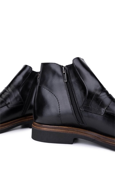  Tamer Tanca Erkek Hakiki Deri Siyah Klasik Bot