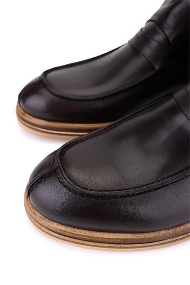  Tamer Tanca Erkek Hakiki Deri Kahverengi Klasik Bot