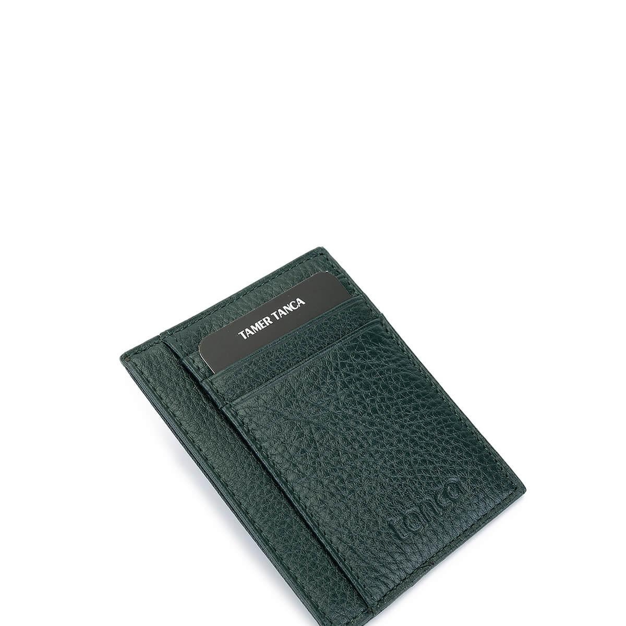 Tamer Tanca Erkek Hakiki Deri Yeşil Cüzdan