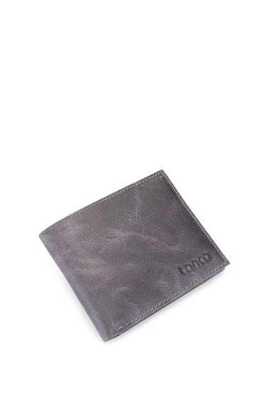  Tamer Tanca Erkek Hakiki Deri Gri Cüzdan