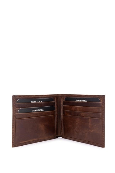  Tamer Tanca Erkek Hakiki Deri Kahve Cüzdan