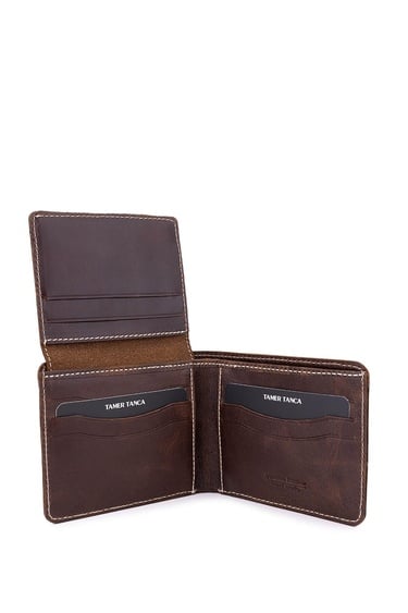  Tamer Tanca Erkek Hakiki Deri Kahverengi Cüzdan