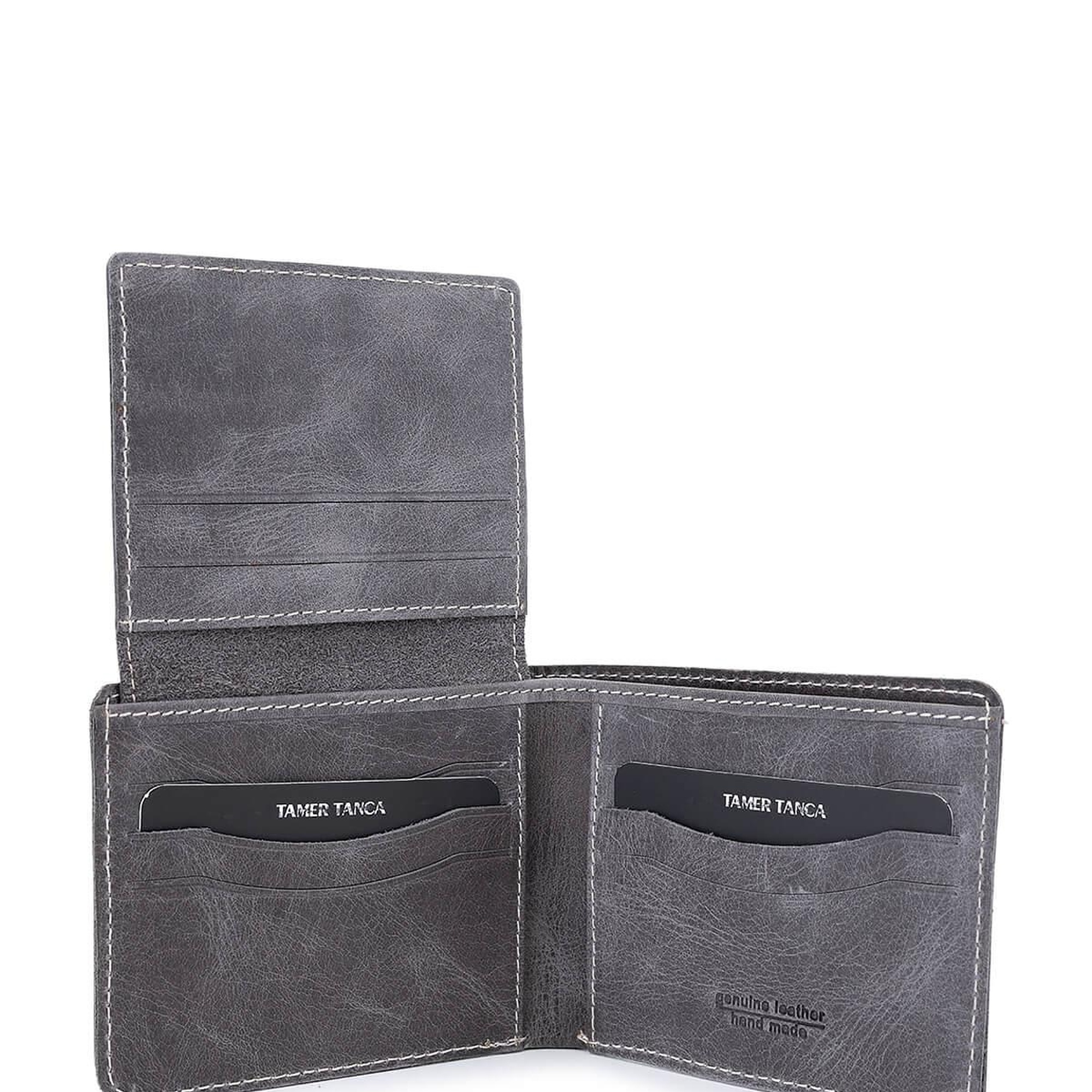 Tamer Tanca Erkek Hakiki Deri Gri Cüzdan