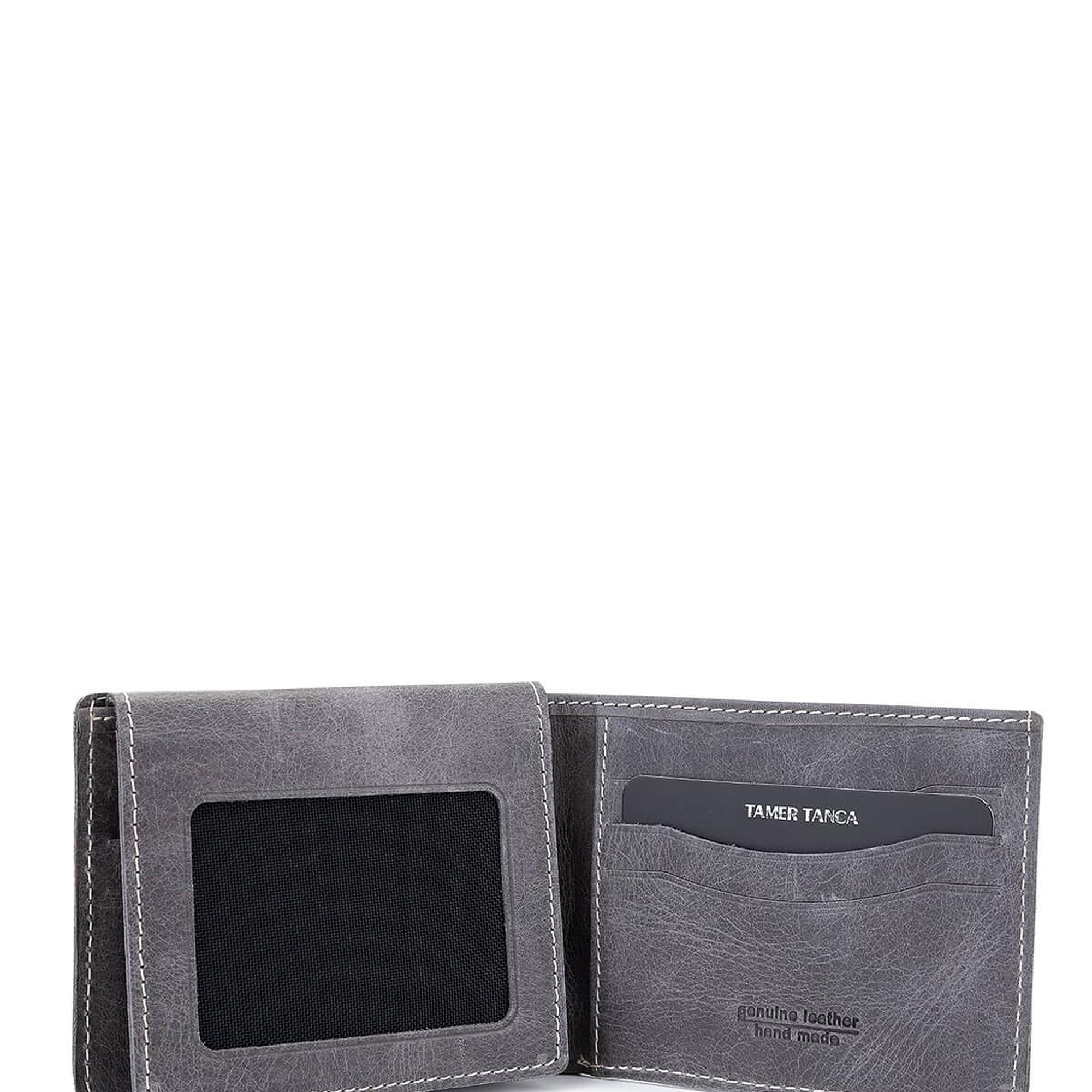 Tamer Tanca Erkek Hakiki Deri Gri Cüzdan