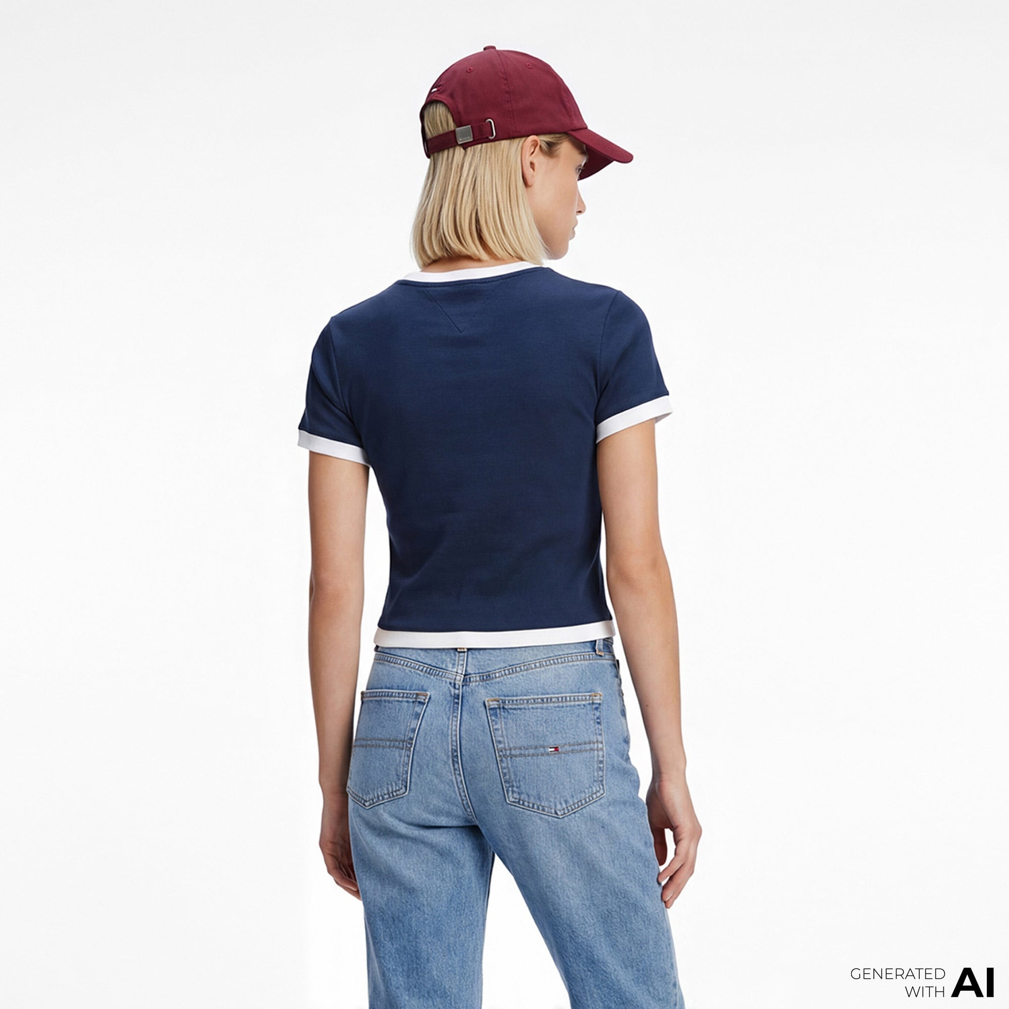 Tommy Hilfiger Badge Kadın Lacivert T-Shirt