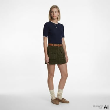  Tommy Hilfiger Cable Fine Kadın Lacivert Triko