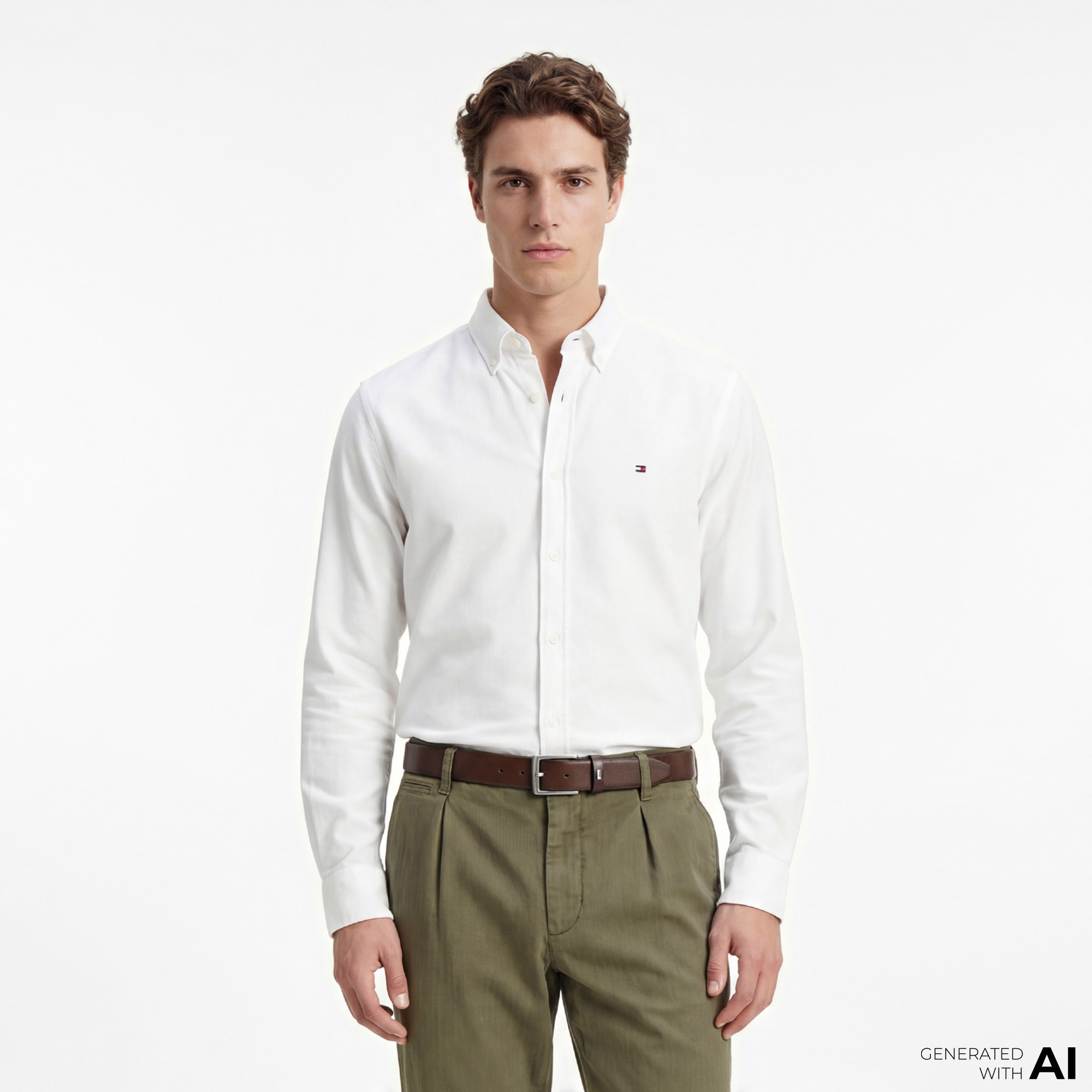 Tommy Hilfiger Core Essentials Erkek Beyaz Gömlek