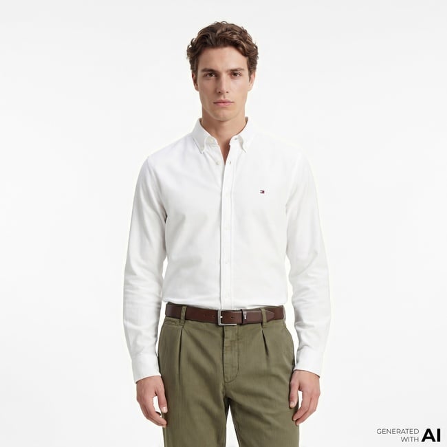  Tommy Hilfiger Core Essentials Erkek Beyaz Gömlek