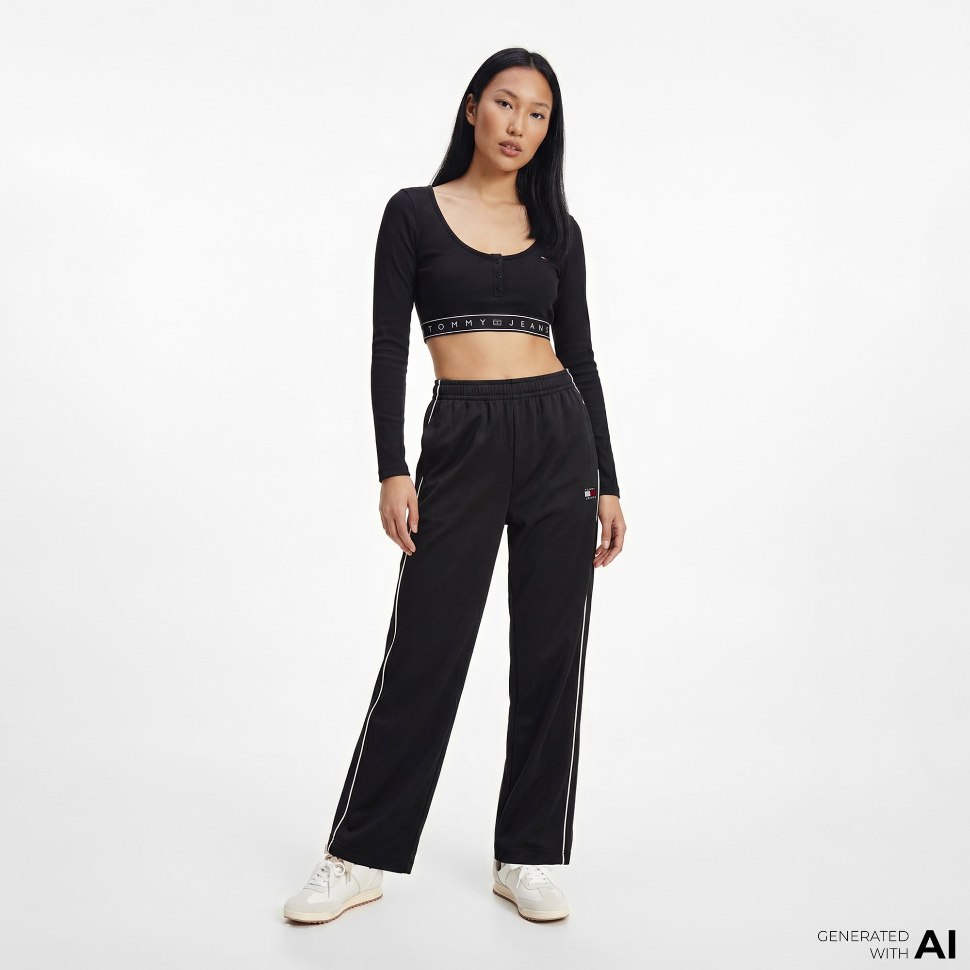 Tommy Hilfiger D3 Kadın Siyah Uzun Kollu T-Shirt