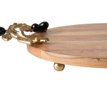  OLIVE AHŞAP DEKORATİF TEPSİ 45X33X6CM