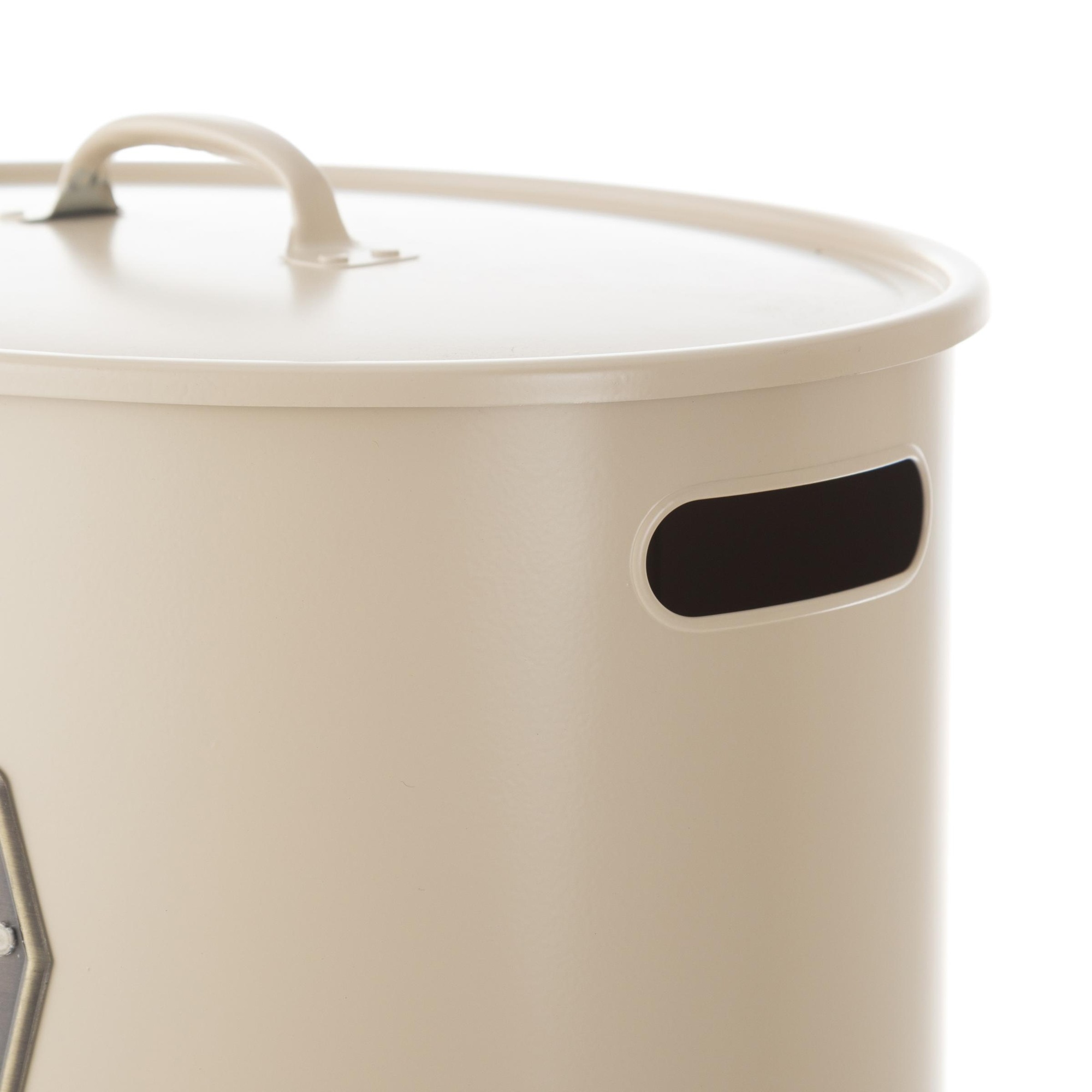 METAL ÇAMAŞIR SEPETİ MAT BEJ 43X34X55