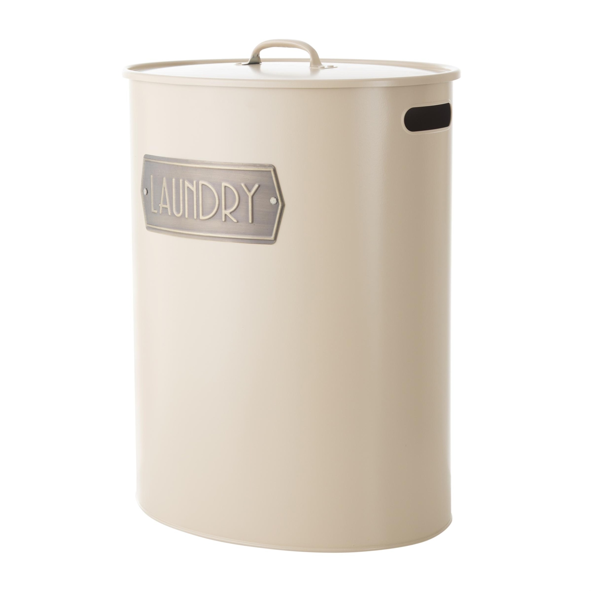 METAL ÇAMAŞIR SEPETİ MAT BEJ 43X34X55