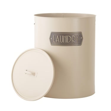  METAL ÇAMAŞIR SEPETİ MAT BEJ 43X34X55