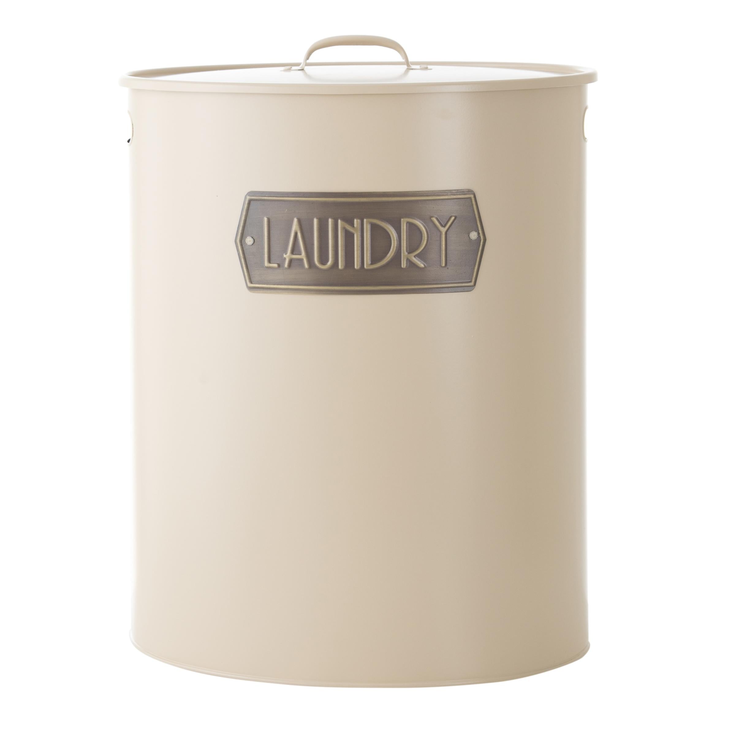  METAL ÇAMAŞIR SEPETİ MAT BEJ 43X34X55