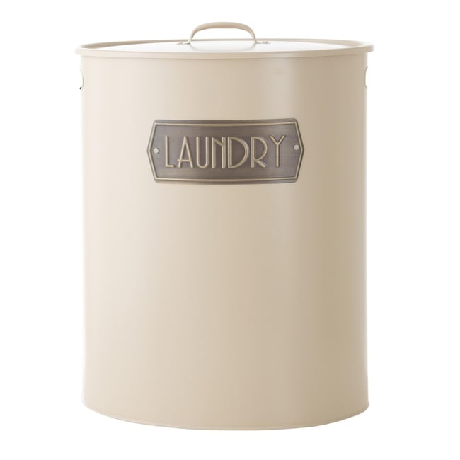  METAL ÇAMAŞIR SEPETİ MAT BEJ 43X34X55