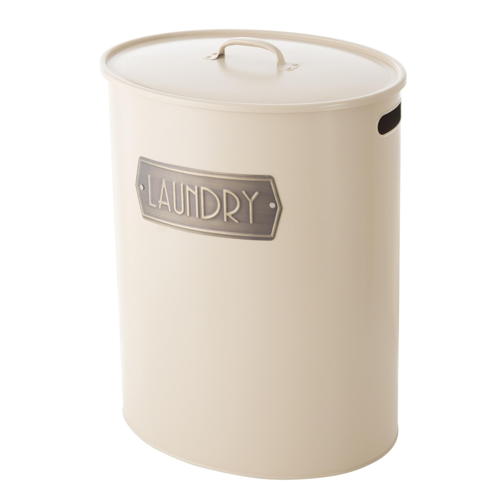 METAL ÇAMAŞIR SEPETİ MAT BEJ 43X34X55