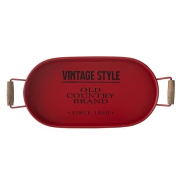  DUBLIN  OVAL TEPSİ KIRMIZI 44X22 CM