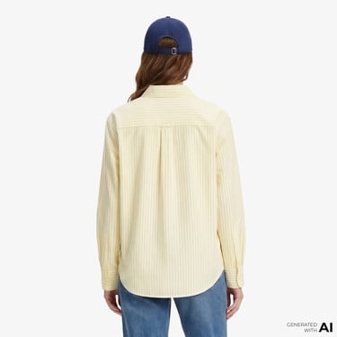  Tommy Hilfiger Essentials Poplin Kadın Sarı Gömlek