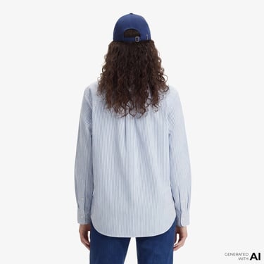  Tommy Hilfiger Essentials Poplin Kadın Mavi Gömlek