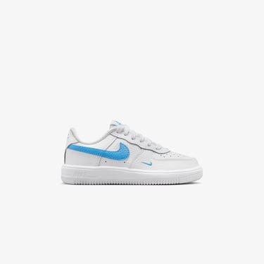 Nike Force 1 Low Lace Çocuk Beyaz/Mavi Spor Ayakkabı