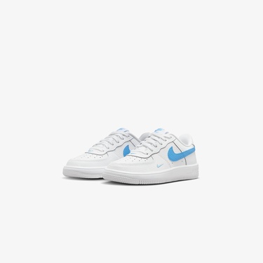  Nike Force 1 Low Lace Çocuk Beyaz/Mavi Spor Ayakkabı