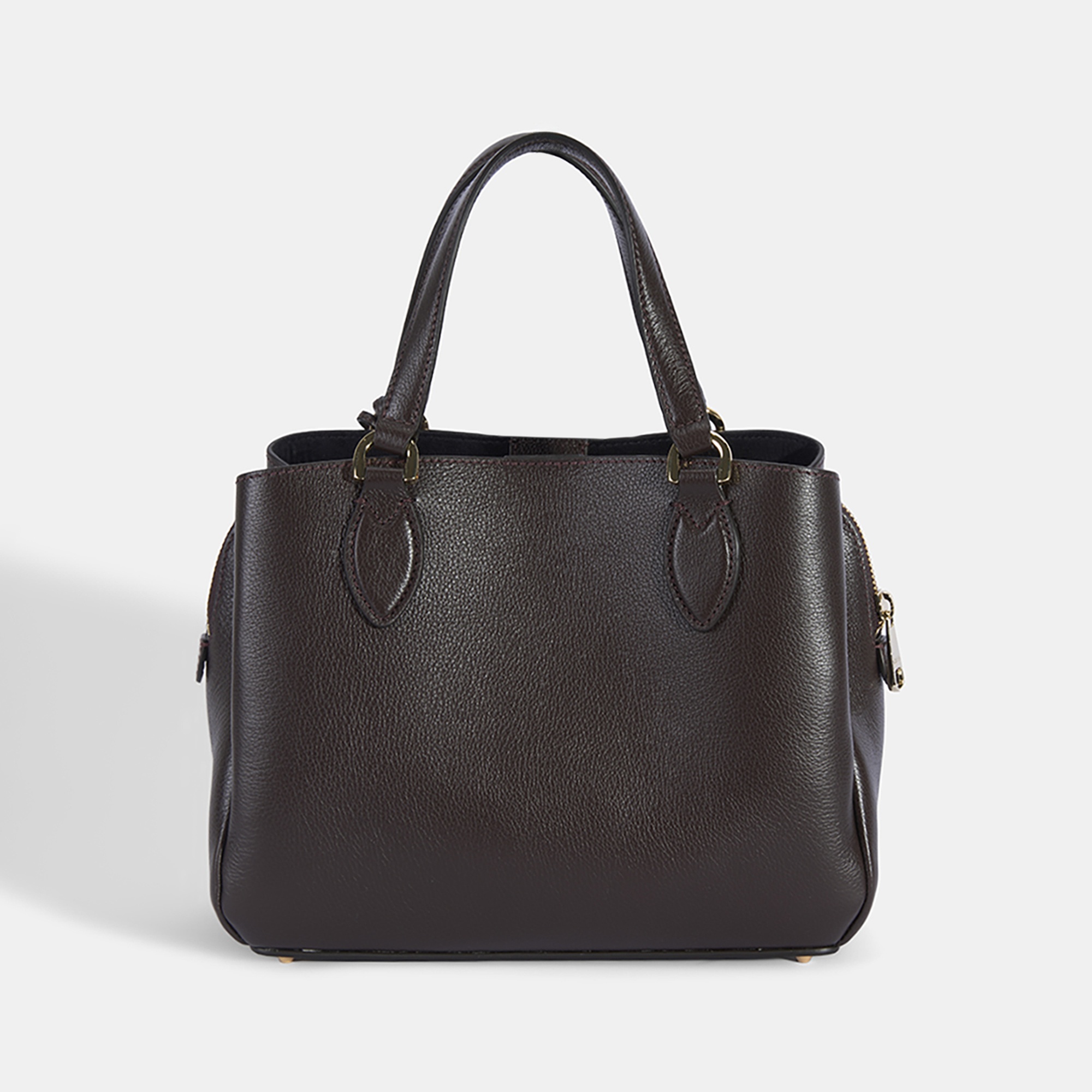 Kadın Kahve D Logolu Deri El Çantası