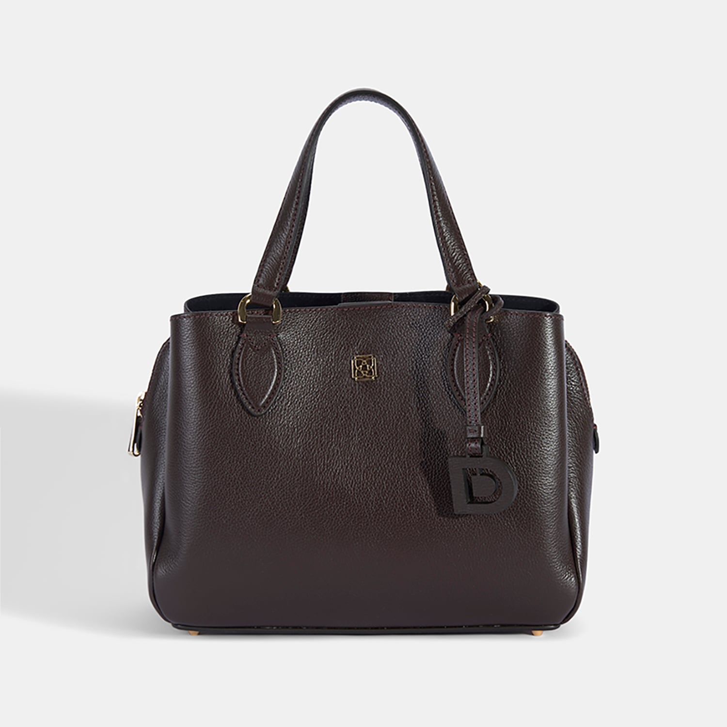  Kadın Kahve D Logolu Deri El Çantası