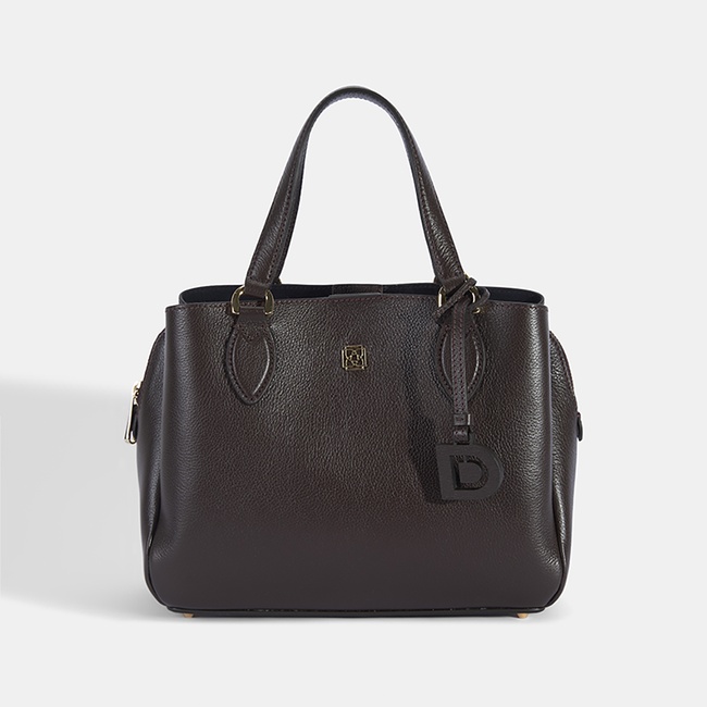  Kadın Kahve D Logolu Deri El Çantası