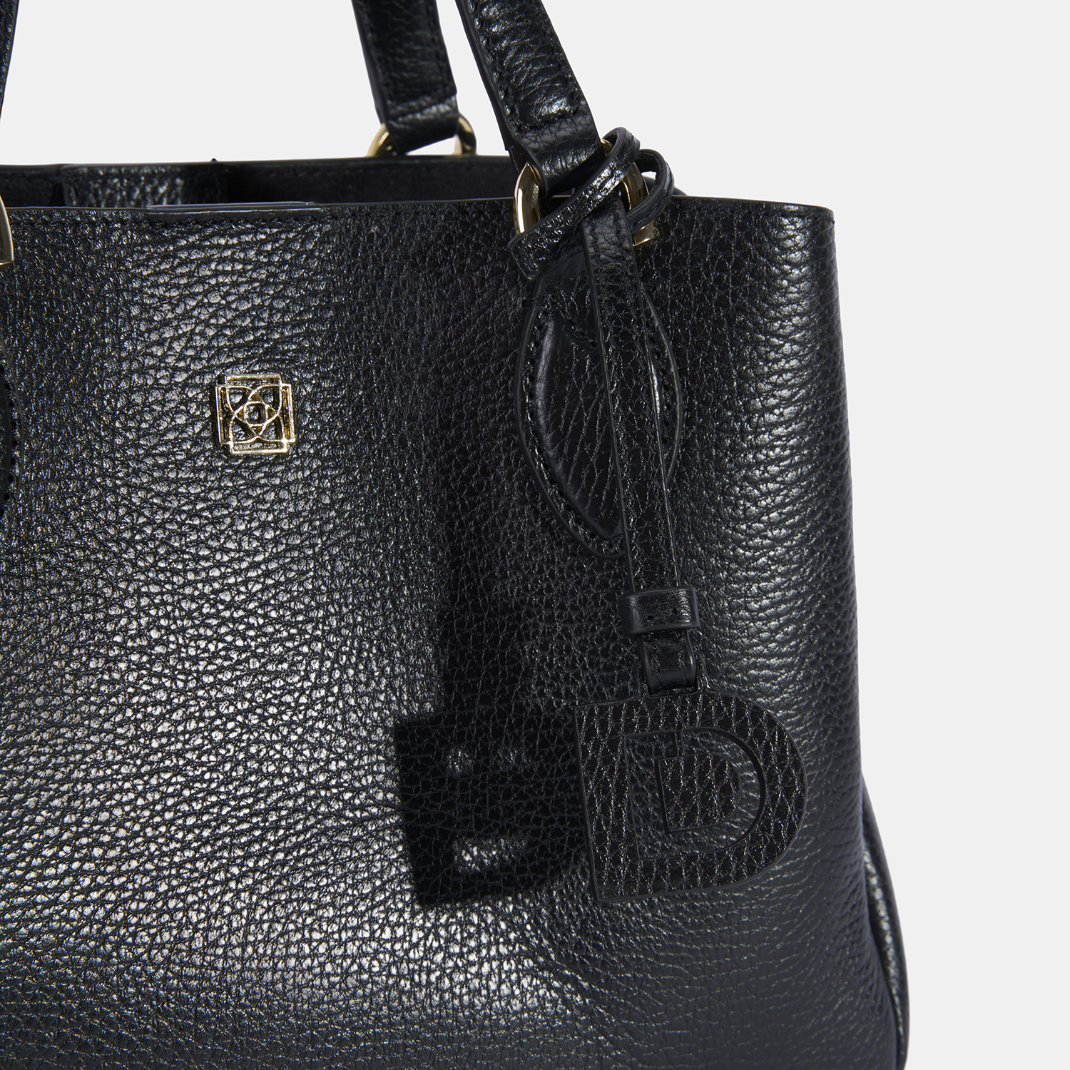 Kadın Siyah D Logolu Deri El Çantası