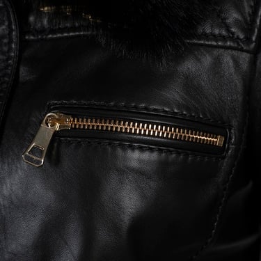  Kadın Siyah Yüksek Hakim Yakalı Deri Ceket