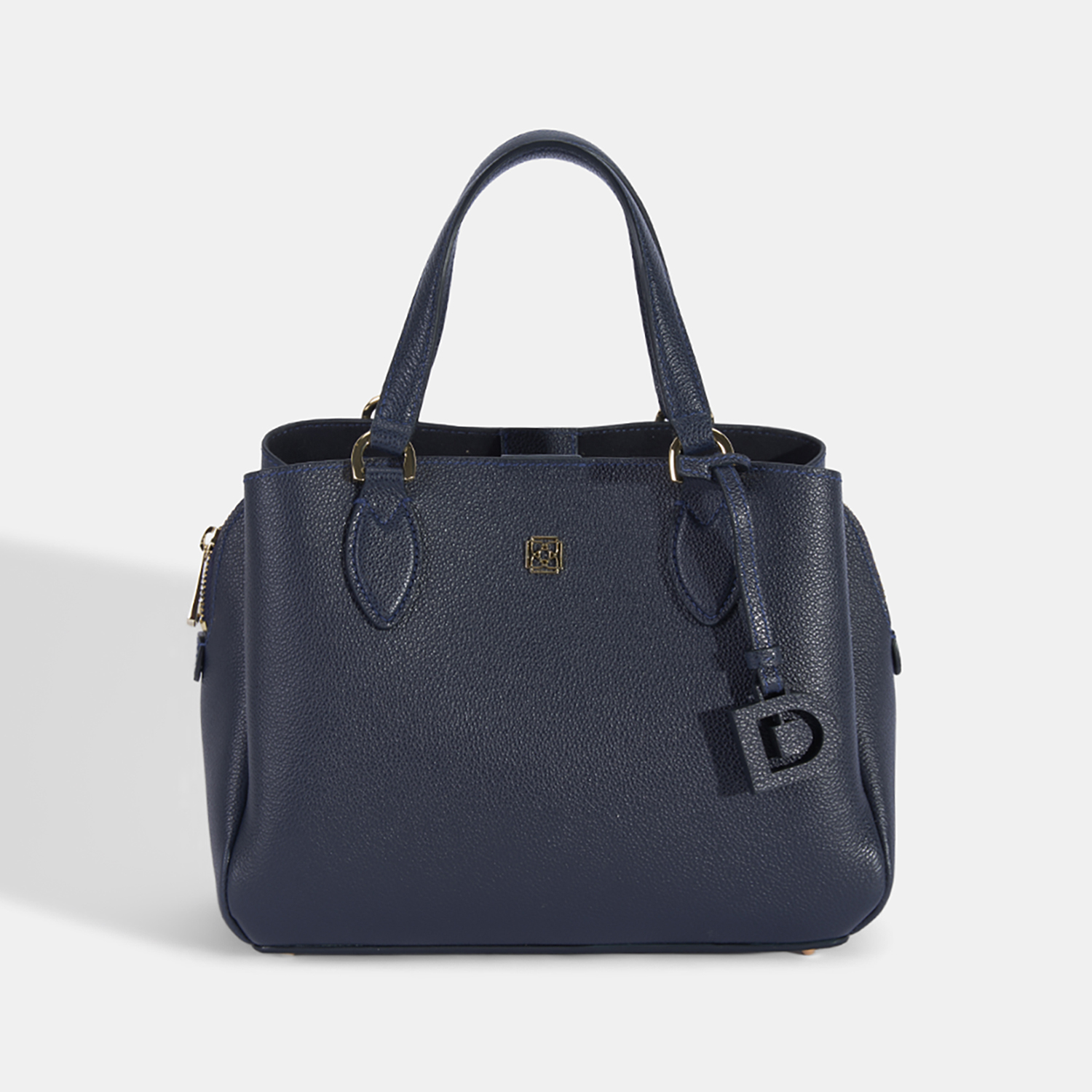 Kadın Lacivert D Logolu Deri El Çantası