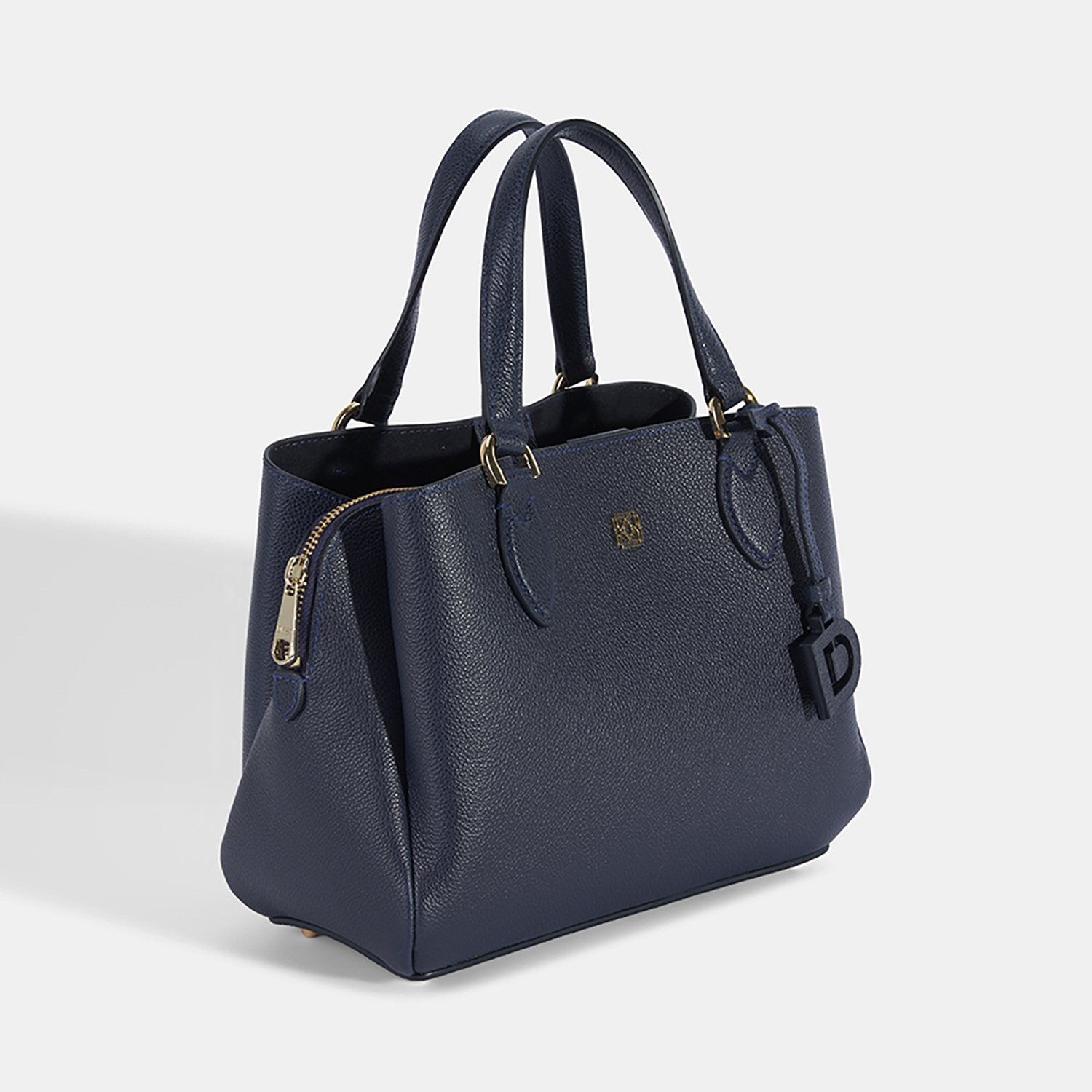 Kadın Lacivert D Logolu Deri El Çantası
